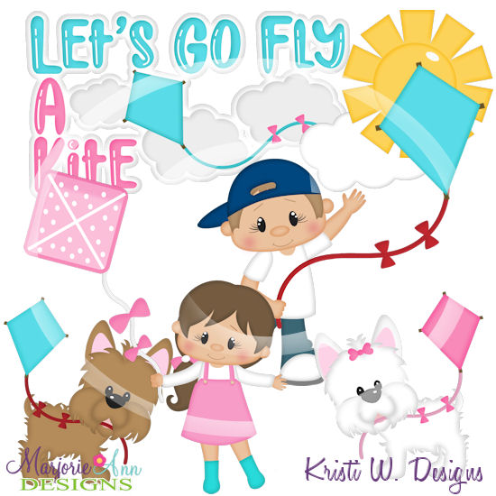 Let's Go Fly A Kite-Light Skin SVG Cutting Files + Clipart - Click Image to Close